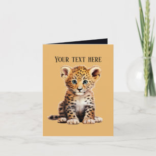 Carte Joli bébé léopard ajouter du texte n'importe quel 