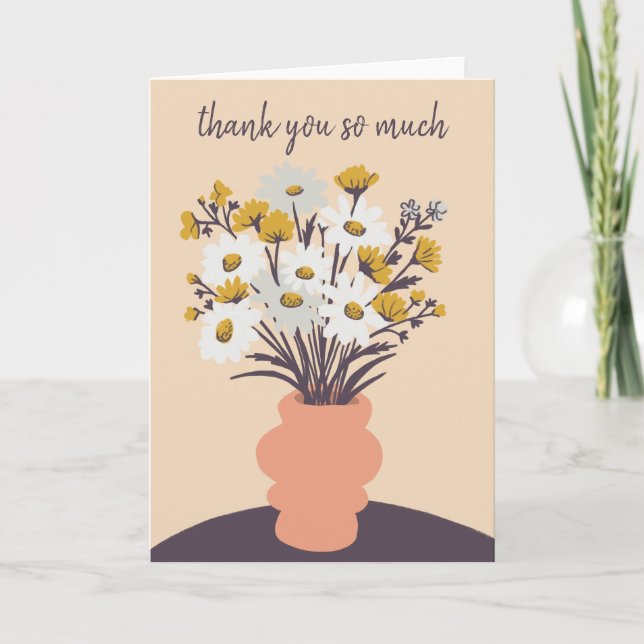 Carte Joli bouquet Daisy CUSTOM Merci (Devant)