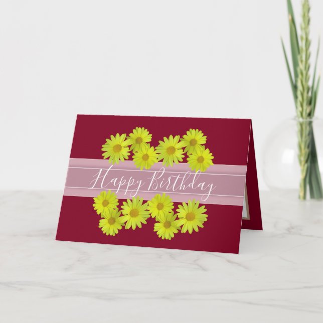 Carte Joli Bouquet Floral Fleur Fleur Rouge Anniversaire (Devant)
