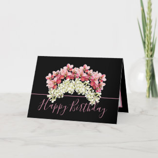 Carte Joli Bouquet Floral Orchidée Couronne Fleur Annive