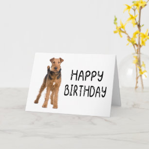 Carte Joli chiot Airedale Terrier Joyeux Anniversaire