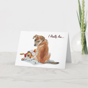 Carte Joli chiot et teddy réaliste chien art désolé cart