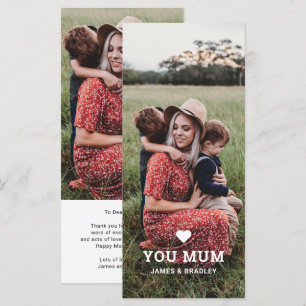 Carte Joli CŒUR JE T'AIME MAMAN Photo de la fête des mèr