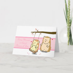Carte Joli couple de hérisson en caricature amoureux de 