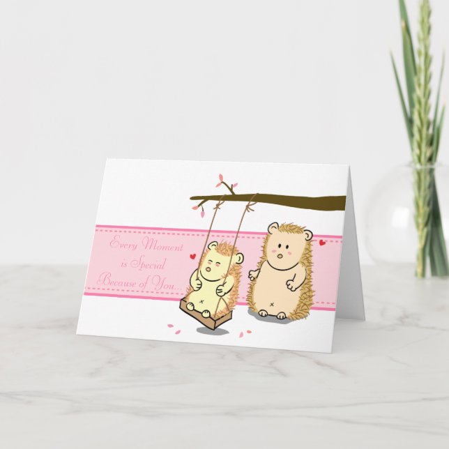 Carte Joli couple de hérisson en caricature amoureux de  (Devant)