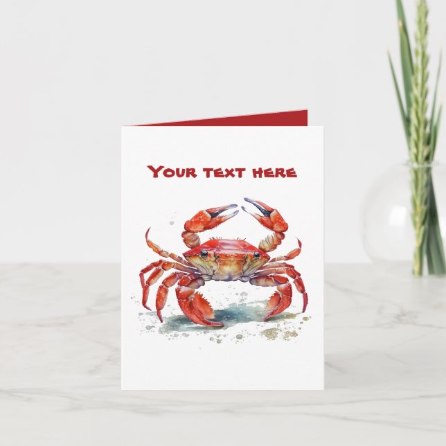 Carte Joli crabe de plage ajouter du texte (Devant)