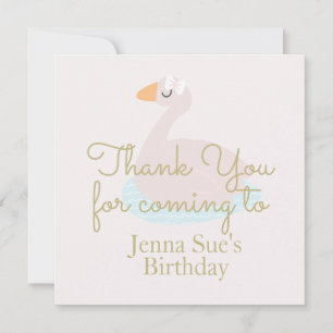 Carte Joli Cygne Rose Arc En Ciel Fille Merci Pour La Fê