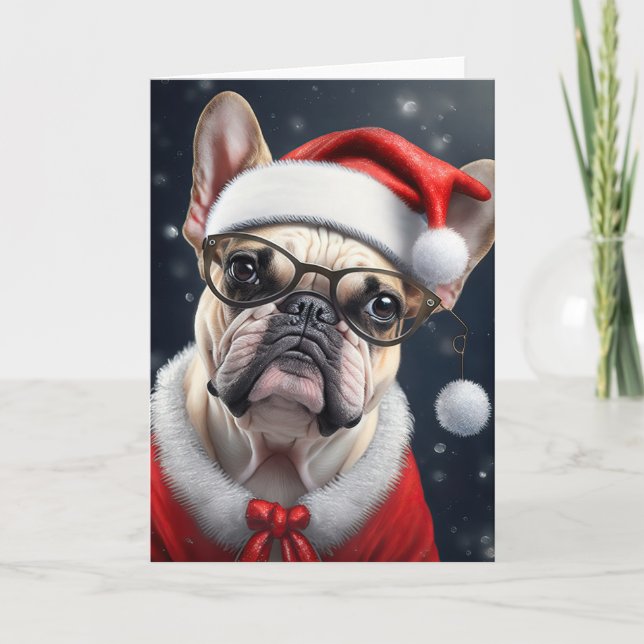 Carte Joli design de vacances de Noël de Santa avec Boul (Devant)
