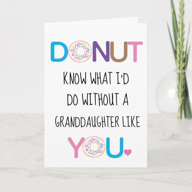 Carte Joli Donut Joyuse Saint-Valentin Petite-Fille (Devant)