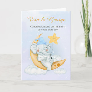 Carte Joli éléphant Félicitations pour un nouveau bébé g