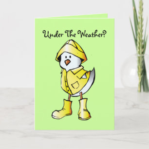Carte Joli Enfants Rainy Day Cartoon Chick Custom Get We