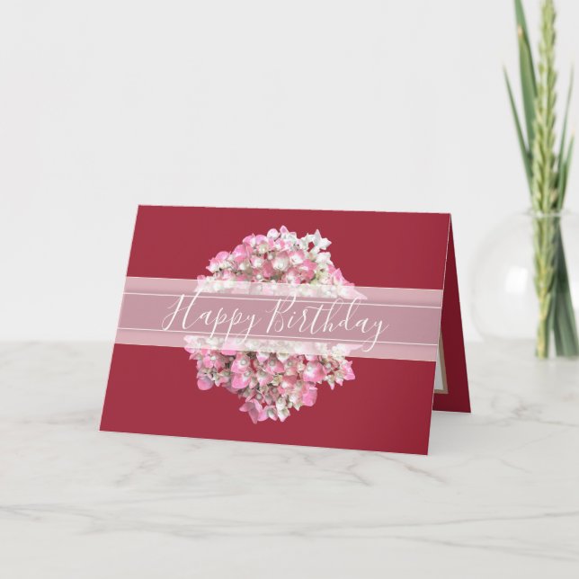 Carte Joli Floral Chic Hydrangea Flower rose Anniversair (Devant)