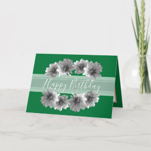 Carte Joli Floral Elegant Dahlia Flower Green Anniversai
