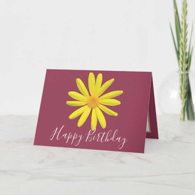 Carte Joli Floral Moderne Fleur rose Fleur Anniversaire (Devant)
