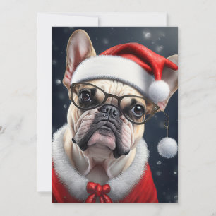 Carte Joli French Bulldog Père Noël Noël Conception