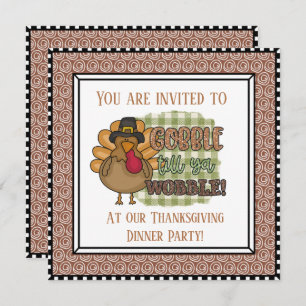 Carte joli gobble wobble fête Thanksgiving