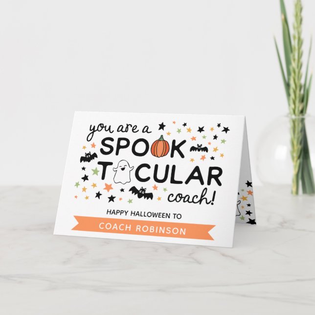 Carte Joli Halloween à l'entraîneur Spooktacular (Devant)