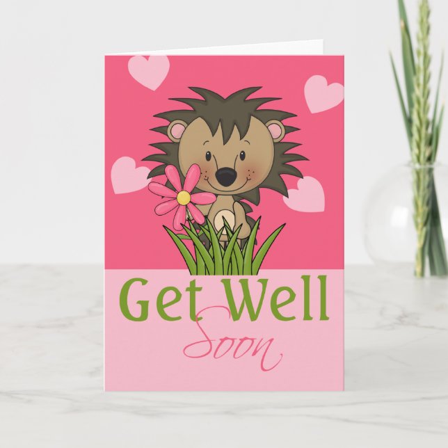 Carte Joli Hérisson, Va Bien Bientôt (Devant)