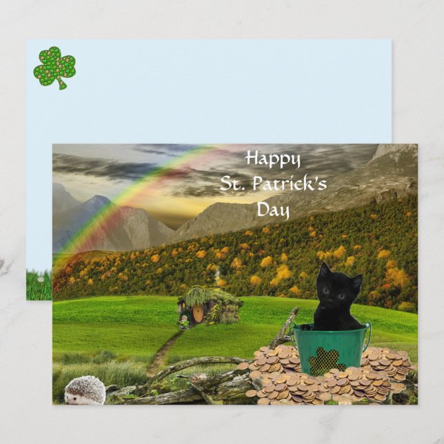 Carte Joli Jack La Saint Patrick du Chat (Devant / Derrière)