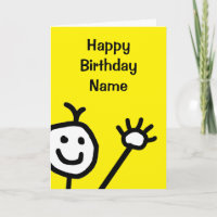 Joli Jaune Petit Sourire Visage agitant Anniversai