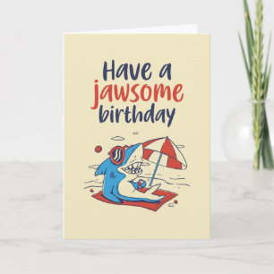 Carte Joli jeu de requin Cool amusant Jawsome Anniversai