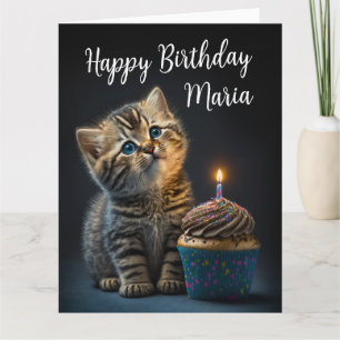 Carte Joli Kitten Souhaitant Bonne Anniversaire, Personn