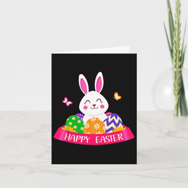 Carte Joli lapin Bunny printemps oeufs de chasse Rabbit  (Devant)