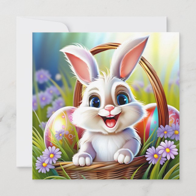 Carte Joli lapin de Pâques (Devant)