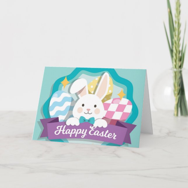 Carte Joli lapin de Pâques (Devant)
