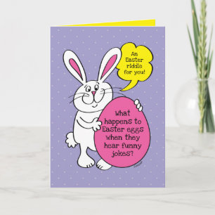 Carte Joli Lapin De Pâques Drôle Easter OEuf Riddle Pour