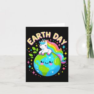 Carte Joli licorne Joyeuse Journée de la Terre Groovy Fe
