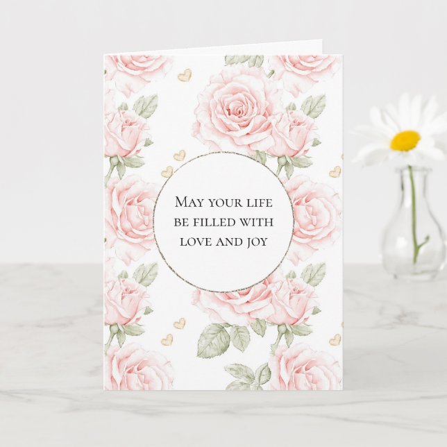 Carte Joli Mariage Roses Roses Roses Roses Rose (Petite plante)