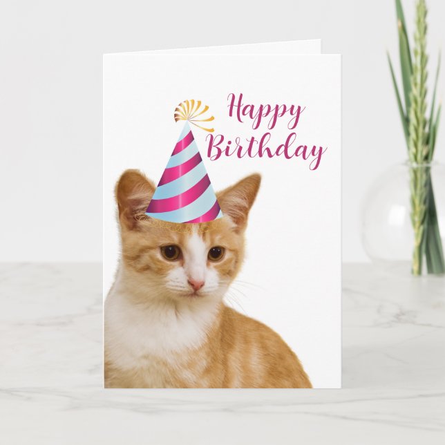 Carte Joli message d'anniversaire de votre chat  (Devant)