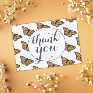 Carte Joli monarque papillon Motif Merci