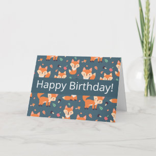 Carte Joli Motif de Renard Orange