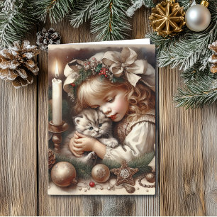 Carte Joli Noël Cudtly Kitten