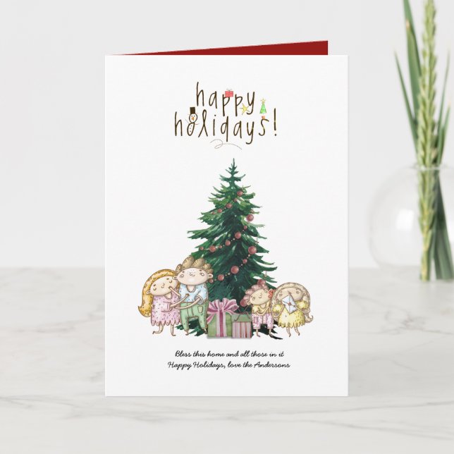 Carte Joli Noël dessiné à la main (Devant)