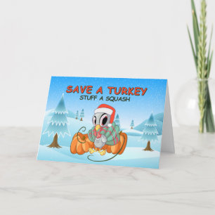 Carte Joli Noël végétalien de dinde