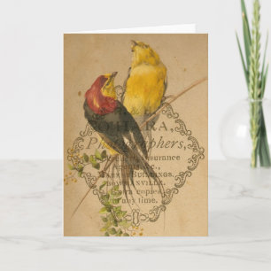 Carte Joli oiseau Vintage