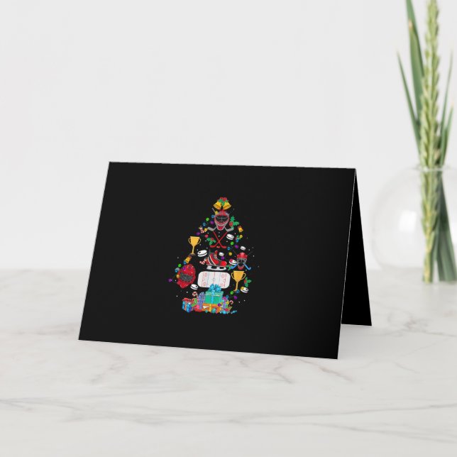 Carte Joli Ornement de Noël de Hockey pour Arbre Cadeau  (Devant)