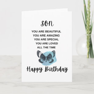 Carte Joli Papillon Avec Message D'anniversaire Pour Mon