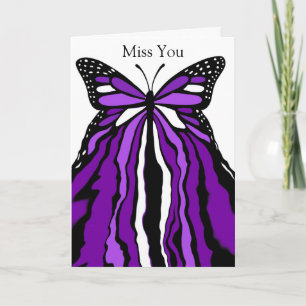 Carte Joli Papillon pourpre   Mlle You