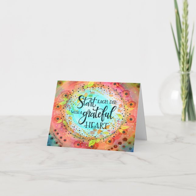 Carte Joli Pastel Coeur Grateful (Devant)