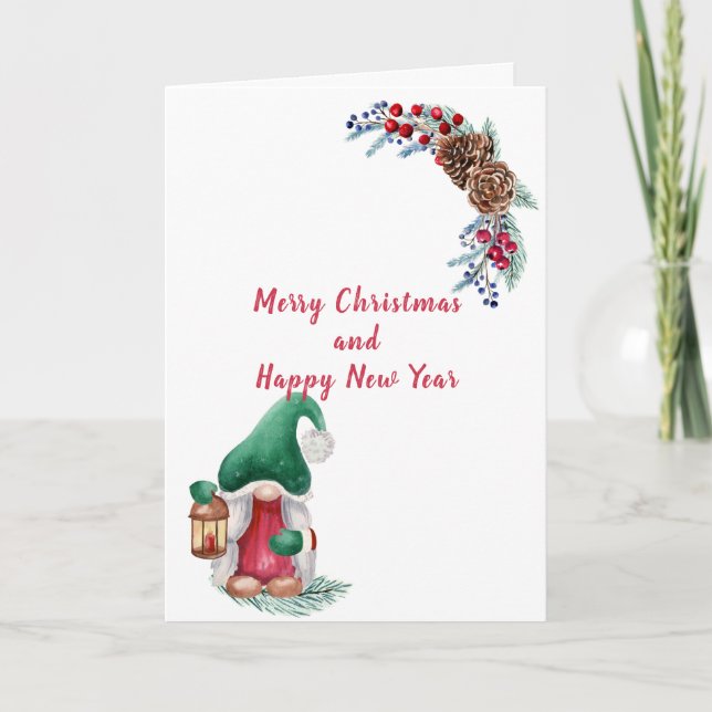Carte Joli petit gnome de Noël  (Devant)