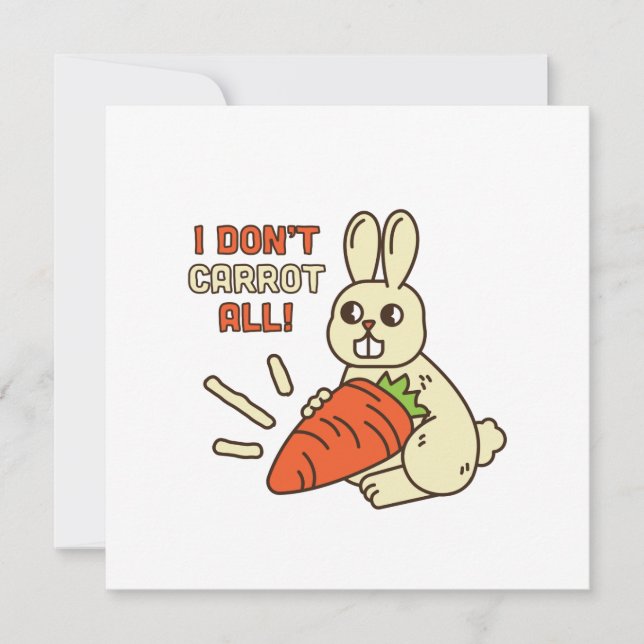 Carte Joli Petit Lapin Tenant Sa Carotte (Devant)