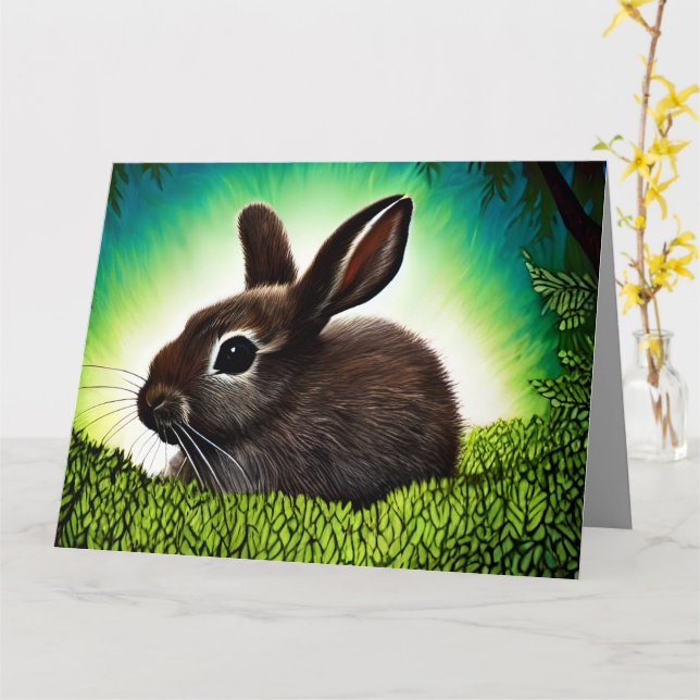 Carte Joli petit livre d'histoires Bunny (Fleur jaune)