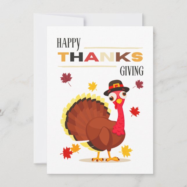 Carte Joli plaisir Turquie Bon thanksgiving d'automne (Devant)