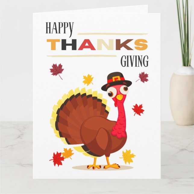 Carte Joli plaisir Turquie Bon thanksgiving d'automne (Devant)