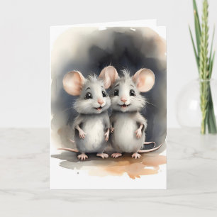 Carte Joli portrait de souris Meilleurs amis Portrait Vi