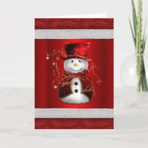 Carte Joli Red Velvet Snowman Noël